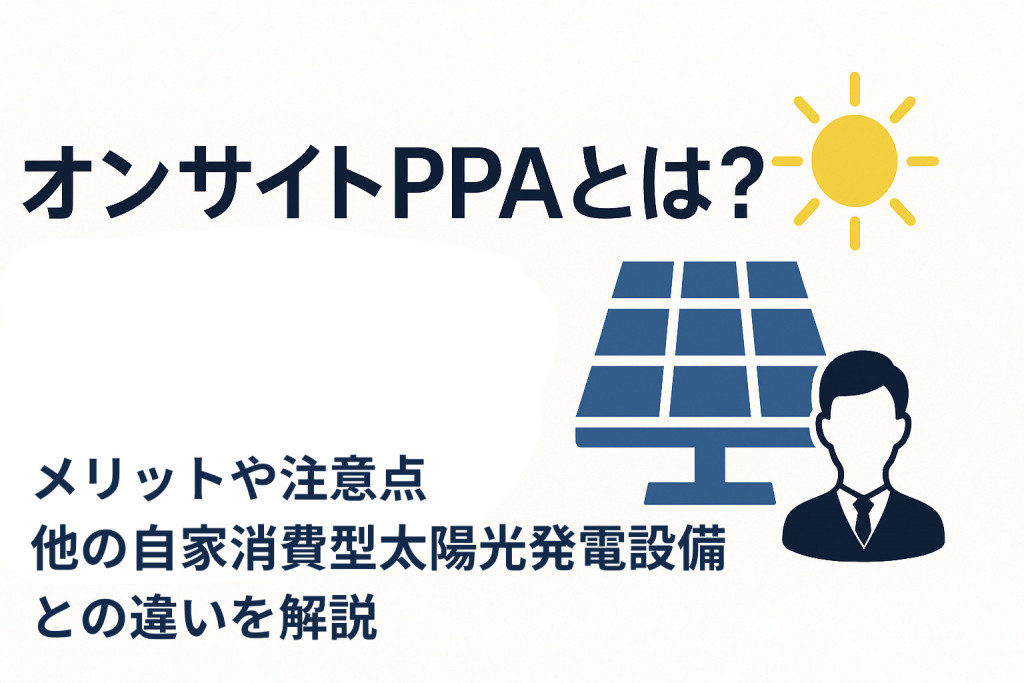 オンサイトPPAとは？メリットや注意点、他の自家消費型太陽光発電設備との違いを解説