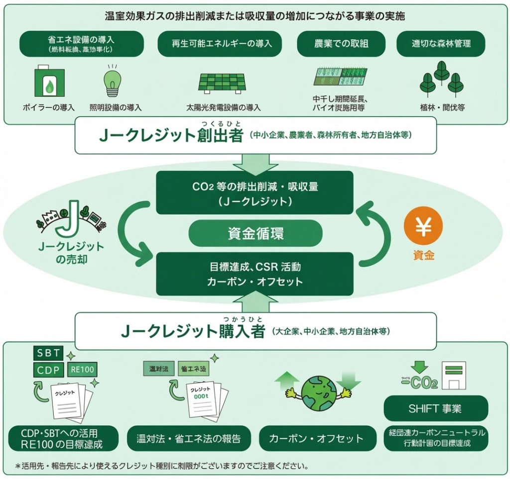 j.Richの2枚目なので後で削除 J-クレジット制度とは？目的やメリット、種類、参加方法、注意点を解説