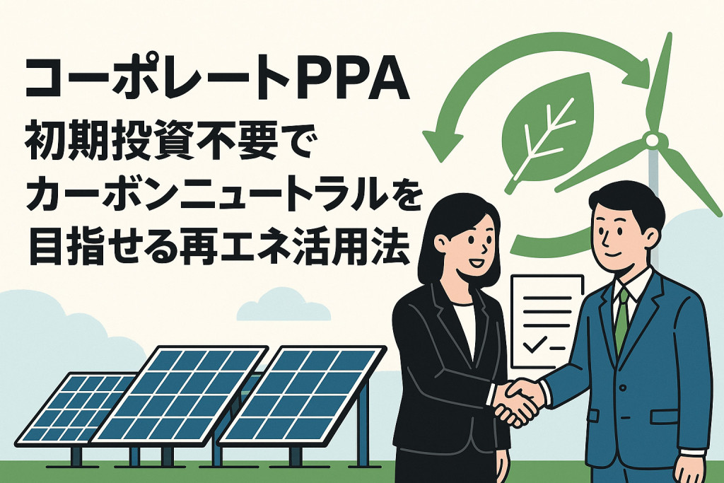 コーポレートPPAとは？初期投資不要でカーボンニュートラルを目指せる再エネ活用方法